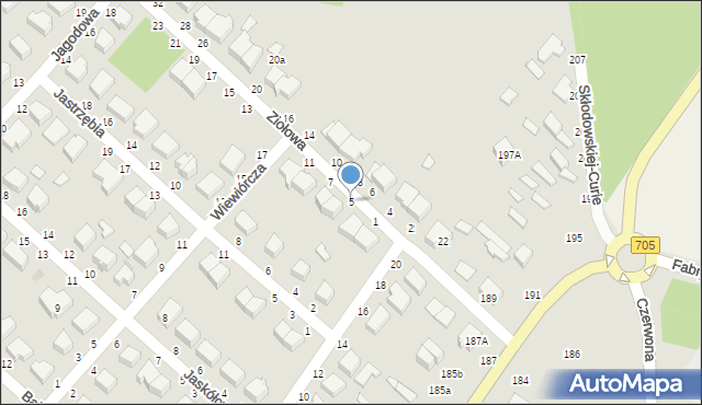 Skierniewice, Ziołowa, 5, mapa Skierniewic