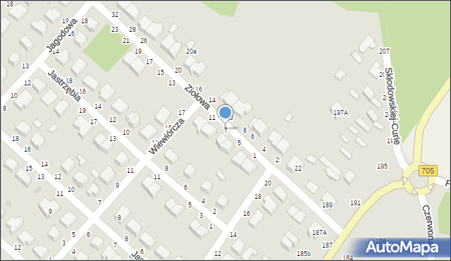 Skierniewice, Ziołowa, 7, mapa Skierniewic