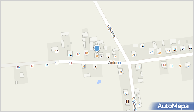 Skomlin, Zielona, 8, mapa Skomlin