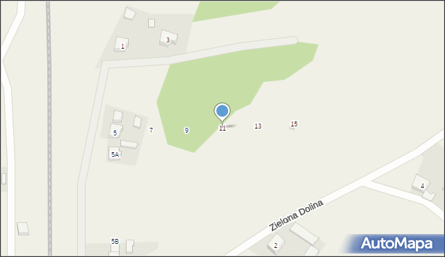 Skorzewo, Zielone Wzgórze, 11, mapa Skorzewo