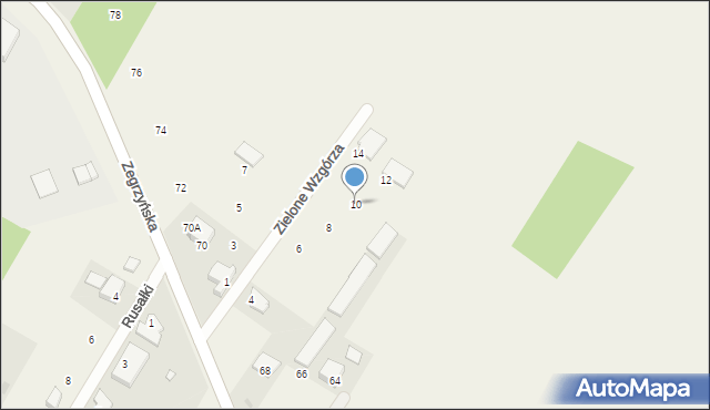 Skubianka, Zielone Wzgórza, 10, mapa Skubianka
