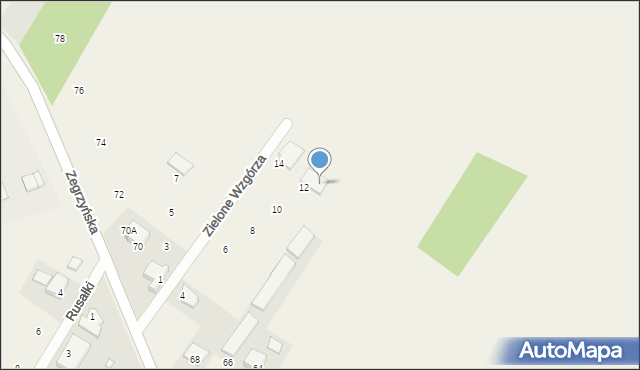 Skubianka, Zielone Wzgórza, 12a, mapa Skubianka