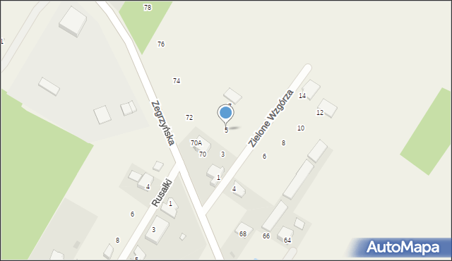 Skubianka, Zielone Wzgórza, 5, mapa Skubianka