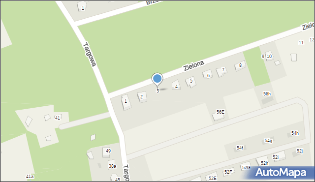 Skulsk, Zielona, 3, mapa Skulsk