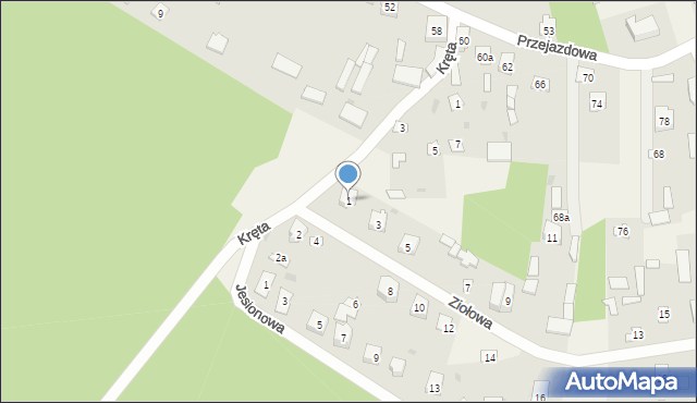 Skuszew, Ziołowa, 1, mapa Skuszew