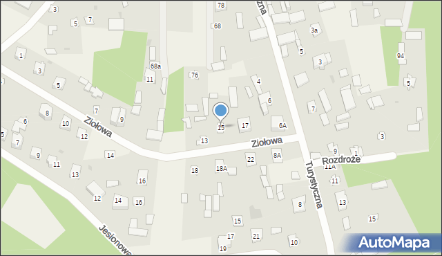 Skuszew, Ziołowa, 15, mapa Skuszew