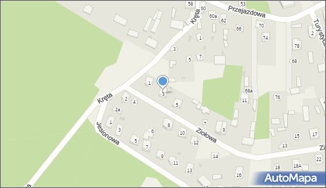 Skuszew, Ziołowa, 3, mapa Skuszew