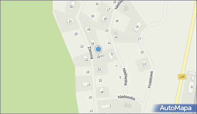 Sława Wielkopolska, Zielona, 24, mapa Sława Wielkopolska
