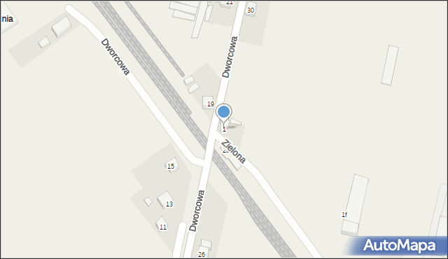 Słupia pod Kępnem, Zielona, 1, mapa Słupia pod Kępnem