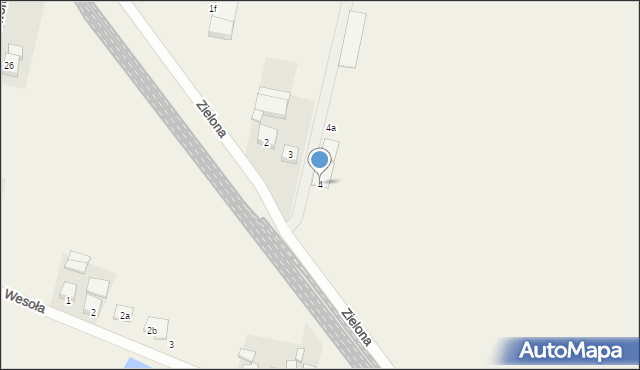 Słupia pod Kępnem, Zielona, 4, mapa Słupia pod Kępnem