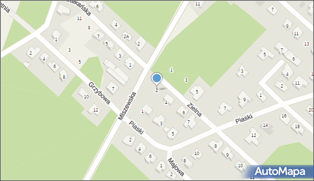 Słupno, Zielna, 2, mapa Słupno