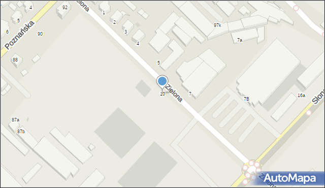 Słupsk, Zielona, 10, mapa Słupska