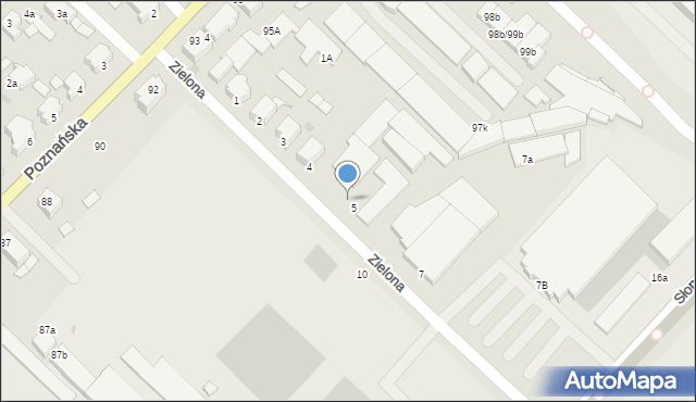 Słupsk, Zielona, 5-6, mapa Słupska