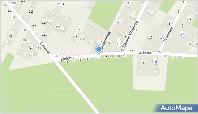 Smardzewice, Zielona, 12, mapa Smardzewice