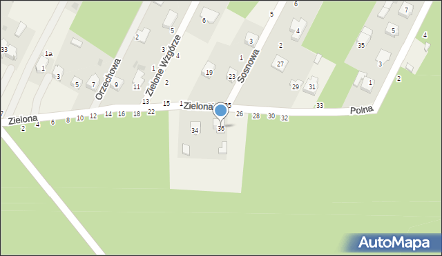 Smardzewice, Zielona, 36, mapa Smardzewice