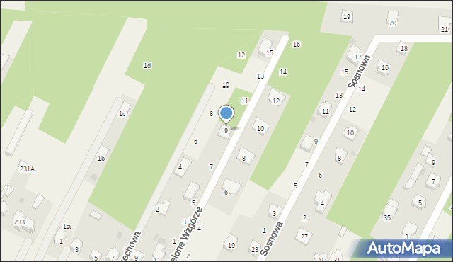 Smardzewice, Zielone Wzgórze, 9, mapa Smardzewice