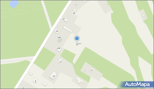 Śmiertny Dąb, Zielona, 13, mapa Śmiertny Dąb