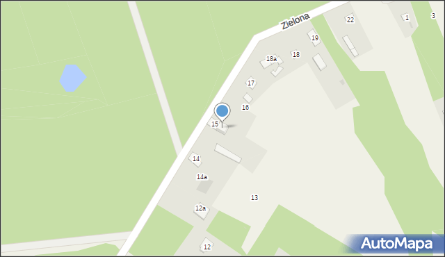 Śmiertny Dąb, Zielona, 15A, mapa Śmiertny Dąb