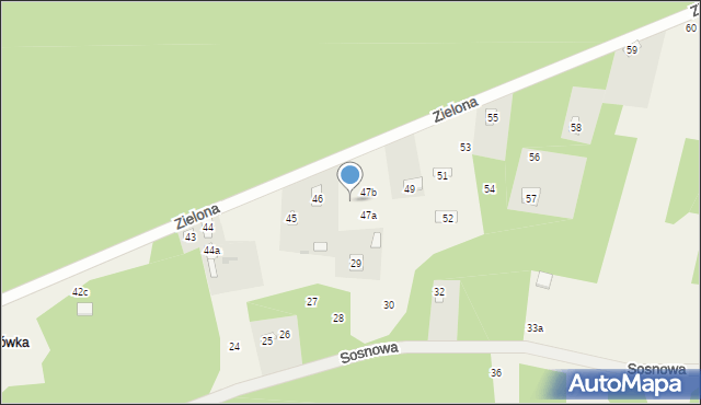 Śmiertny Dąb, Zielona, 47, mapa Śmiertny Dąb