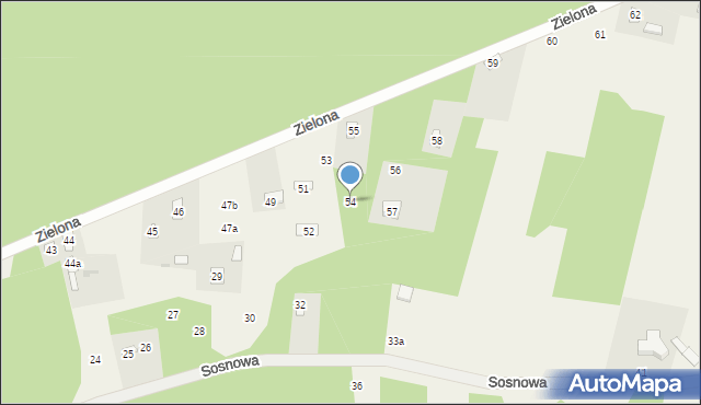 Śmiertny Dąb, Zielona, 54, mapa Śmiertny Dąb
