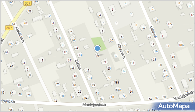 Sobolew, Zielna, 15, mapa Sobolew