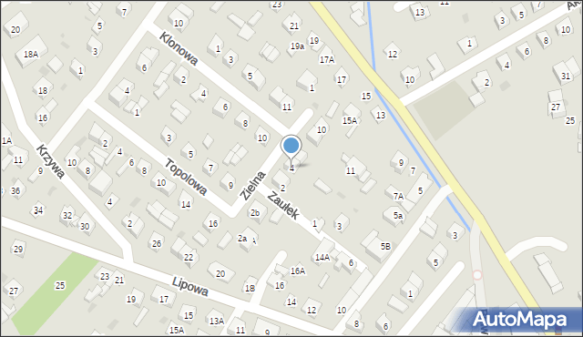 Sokołów Podlaski, Zielna, 4, mapa Sokołów Podlaski