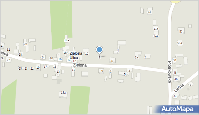 Sompolno, Zielona, 8, mapa Sompolno