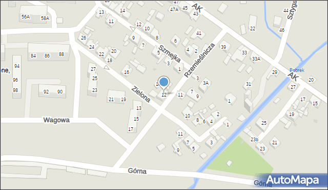 Sosnowiec, Zielona, 12, mapa Sosnowca