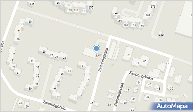 Sosnowiec, Zielonogórska, 11c, mapa Sosnowca