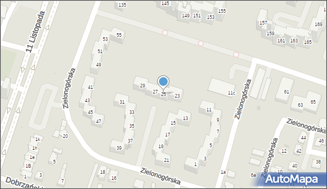 Sosnowiec, Zielonogórska, 25, mapa Sosnowca