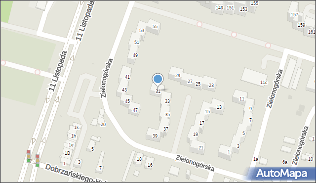 Sosnowiec, Zielonogórska, 31, mapa Sosnowca