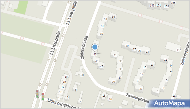 Sosnowiec, Zielonogórska, 43, mapa Sosnowca