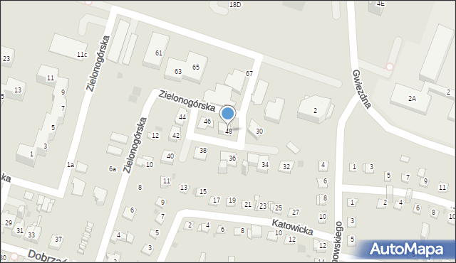 Sosnowiec, Zielonogórska, 48, mapa Sosnowca