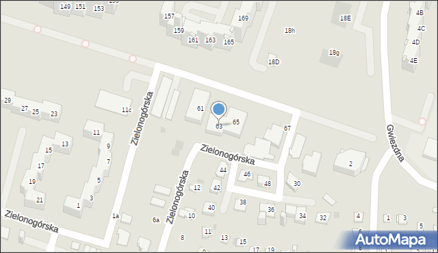 Sosnowiec, Zielonogórska, 63, mapa Sosnowca