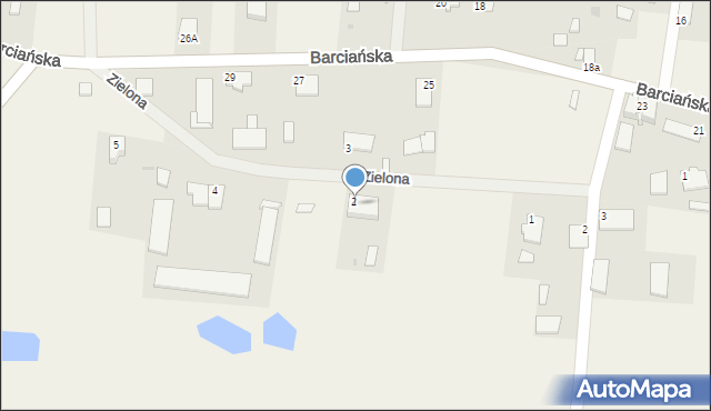 Srokowo, Zielona, 2a, mapa Srokowo