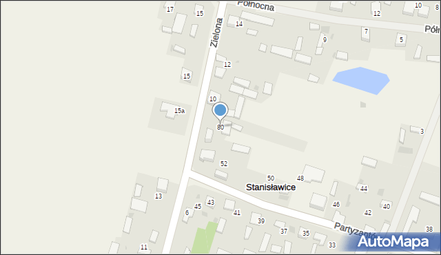 Stanisławice, Zielona, 80, mapa Stanisławice