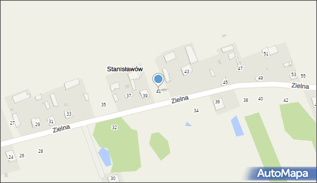 Stanisławów, Zielna, 41, mapa Stanisławów