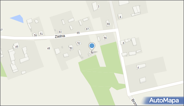 Stanisławów, Zielna, 54, mapa Stanisławów