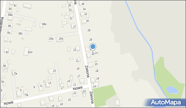 Stanowice, Zielona, 22, mapa Stanowice