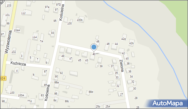 Stanowice, Zielona, 41, mapa Stanowice