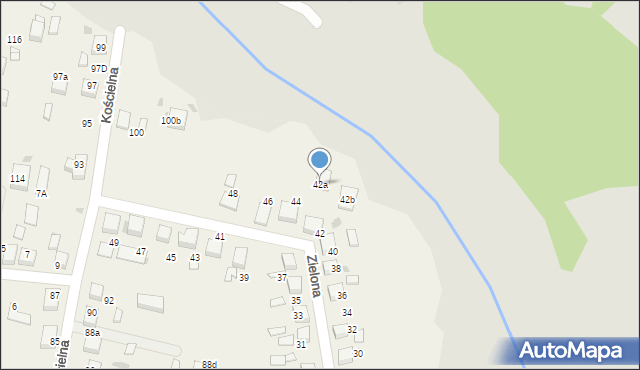 Stanowice, Zielona, 42a, mapa Stanowice