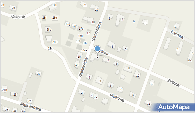 Stanowice, Zielona, 2, mapa Stanowice