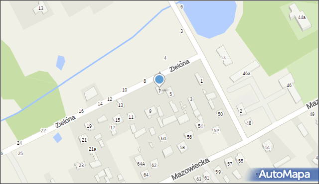 Stara Niedziałka, Zielona, 7, mapa Stara Niedziałka