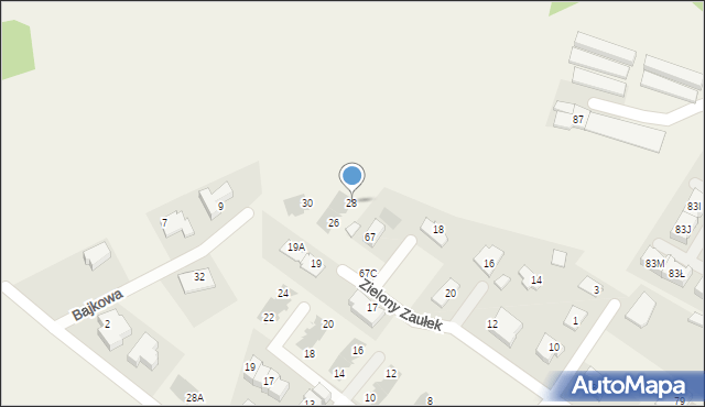 Stare Babice, Zielony Zaułek, 28, mapa Stare Babice