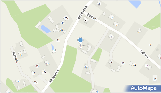 Stare Budy, Zielona, 4b, mapa Stare Budy