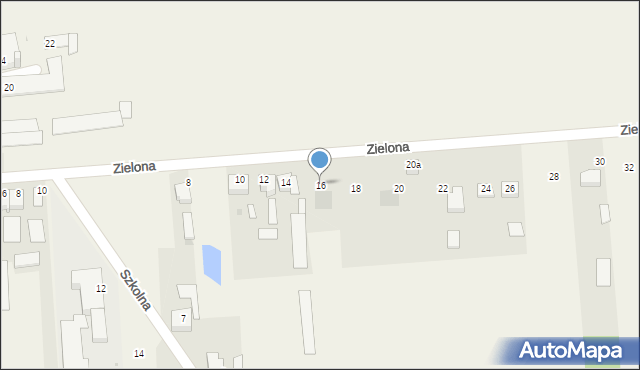 Stary Cykarzew, Zielona, 16, mapa Stary Cykarzew