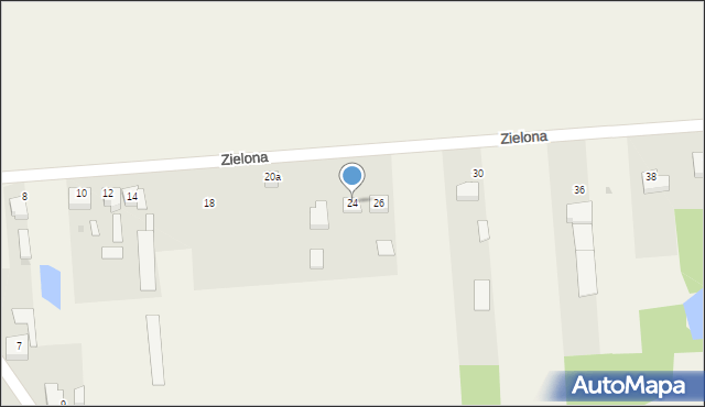 Stary Cykarzew, Zielona, 24, mapa Stary Cykarzew