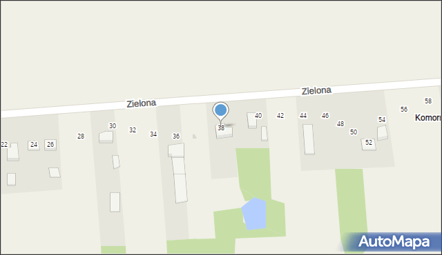 Stary Cykarzew, Zielona, 38, mapa Stary Cykarzew