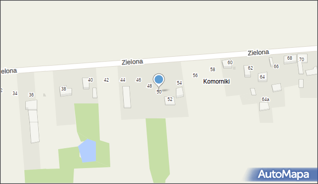 Stary Cykarzew, Zielona, 50, mapa Stary Cykarzew