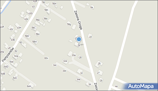 Stary Sącz, Zielona Droga, 24, mapa Stary Sącz